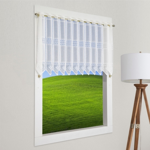 Voigtsberg - n�hfreie Landhaus Gardine Stickerei Spitze wei� oder creme