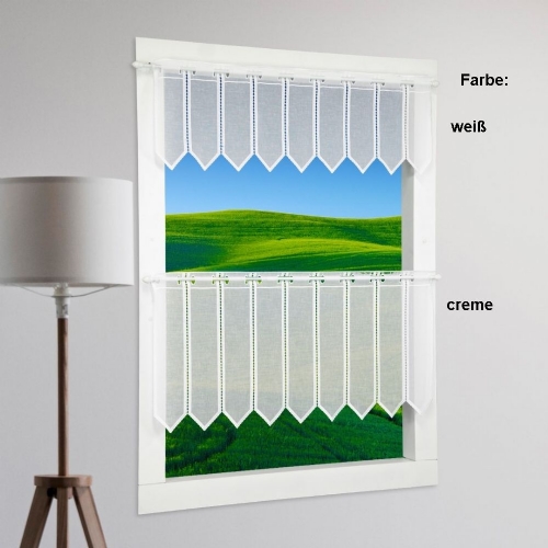 Aue - n�hfreie Landhaus-Gardine Spitze wei� oder creme