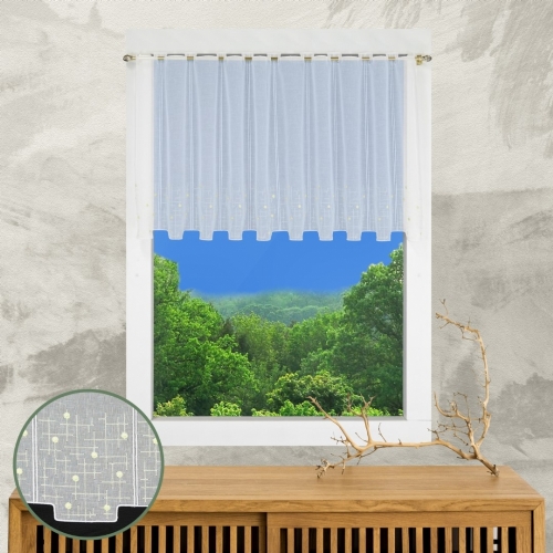 Klingenthal gr�n - n�hfreier Kurz-Store Bistro-Gardine Schneeball-Spitze