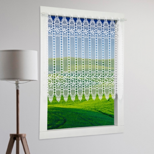 Pirk - N�hfreie Makramee-Spitze Bistro-Gardine