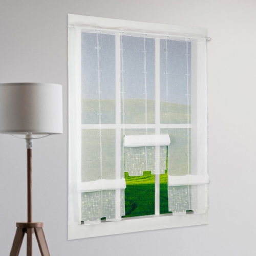 Oberwiesenthal gr�n - n�hfreies Raff-Panneaux  Clip-Rollo Raff-Gardine