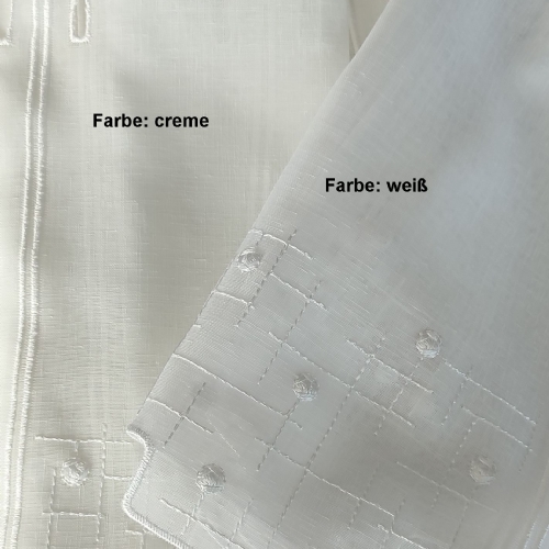 Klingenthal wei� oder creme - n�hfreier Kurz-Store Bistro-Gardine Schneeball-Spitze