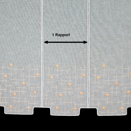 Klingenthal braun - n�hfreier Kurz-Store Bisro-Gardine Schneeball-Spitze